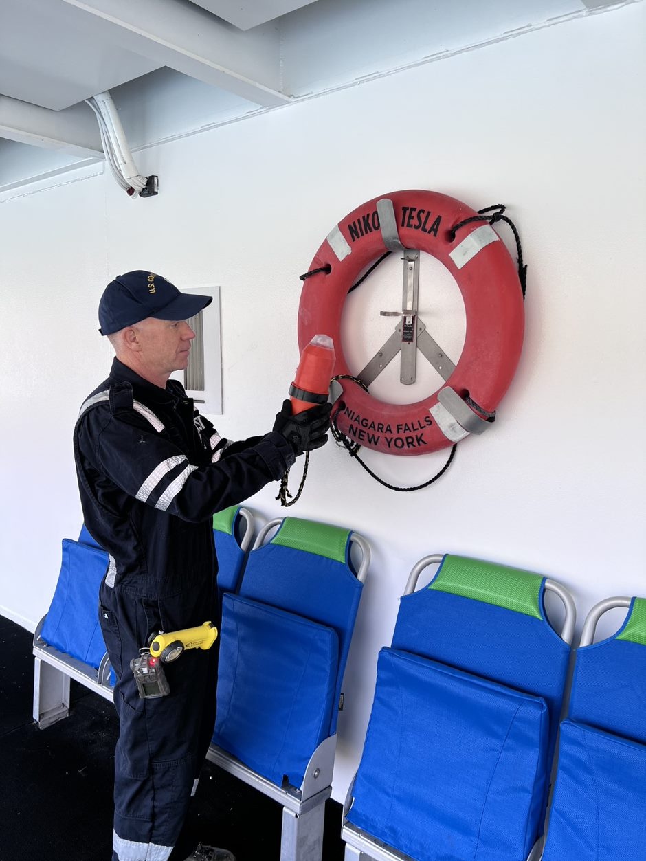 Coast Guard Sector Buffalo member conducts ship inspection