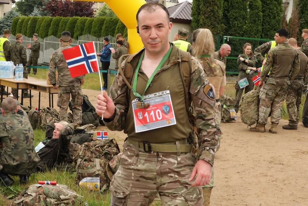 1st Cavalry Division and NATO troops participate in the Norwegian Foot March in Giełczyn, Poland