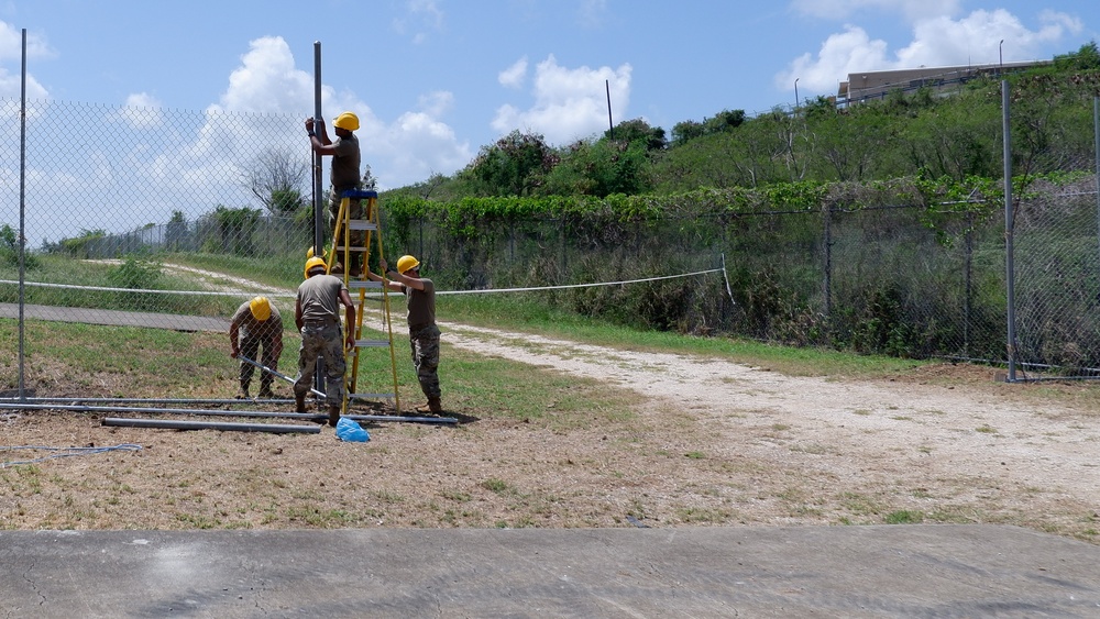 215th EN Co Supports Camp Santiago by Building Fences