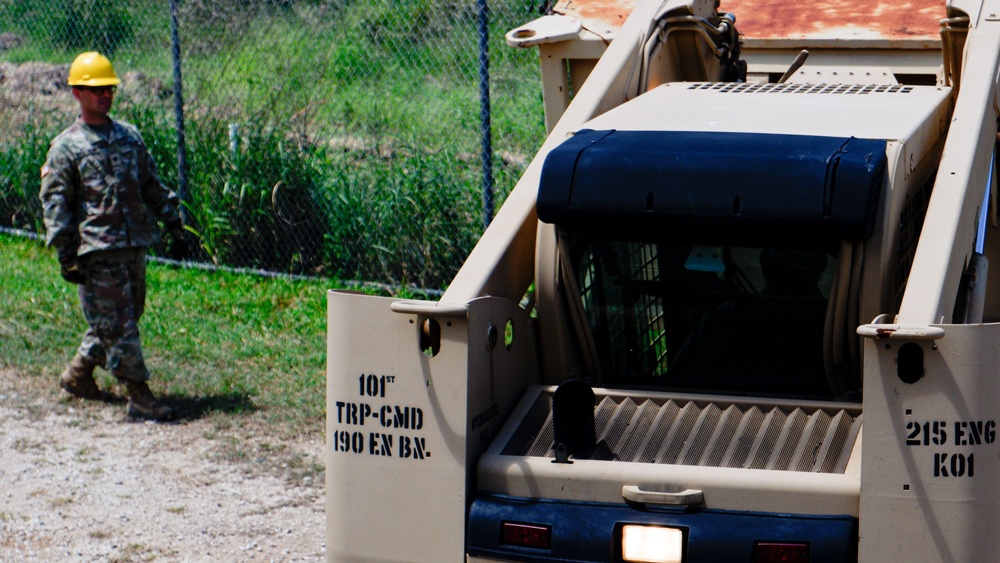 215th EN Co Supports Camp Santiago by Building Fences