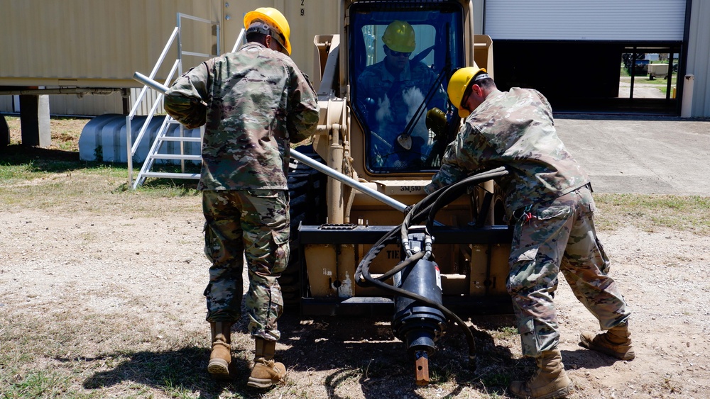 215th EN Co Supports Camp Santiago by Building Fences