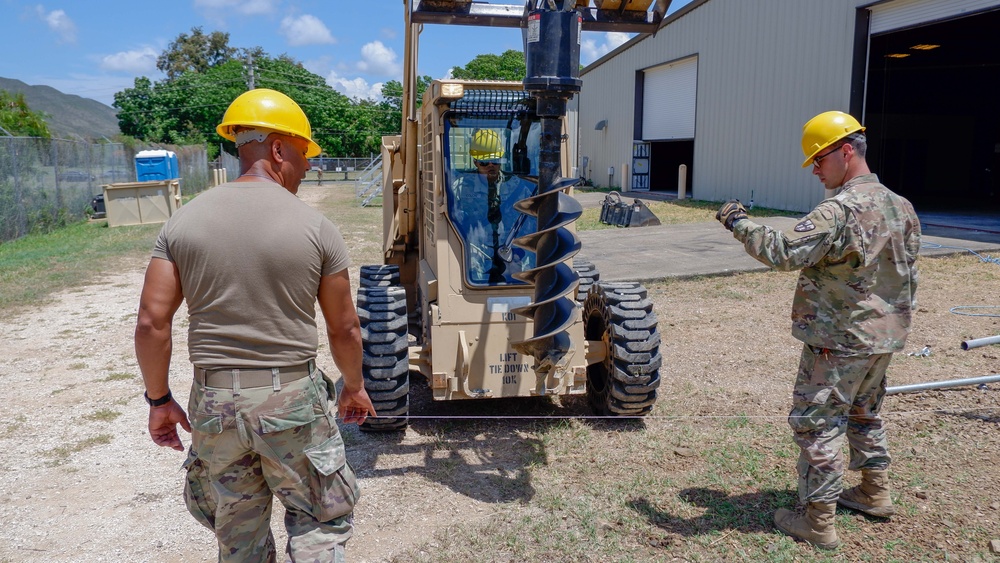 215th EN Co Supports Camp Santiago by Building Fences