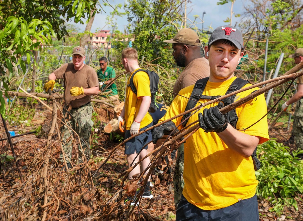 USS Shiloh Sailors Participate in Cleanup after Typhoon Mawar