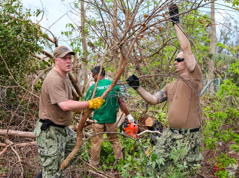 USS Shiloh Sailors Participate in Cleanup after Typhoon Mawar