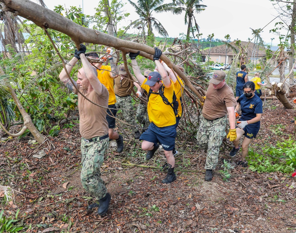 USS Shiloh Sailors Participate in Cleanup after Typhoon Mawar