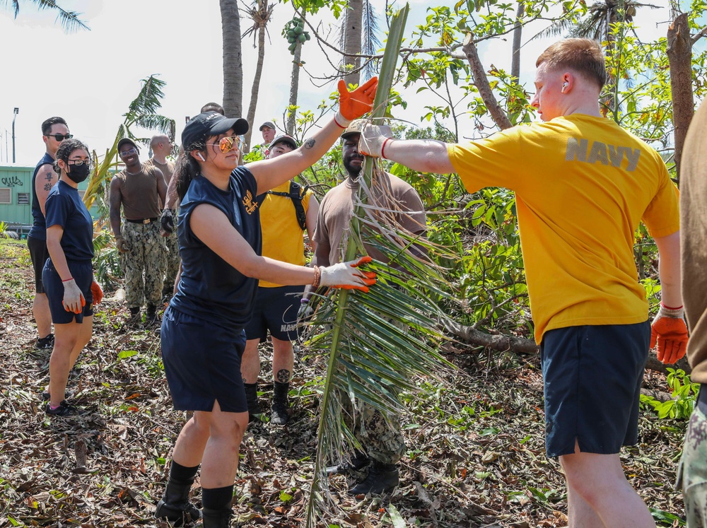 USS Shiloh Sailors Participate in Cleanup after Typhoon Mawar