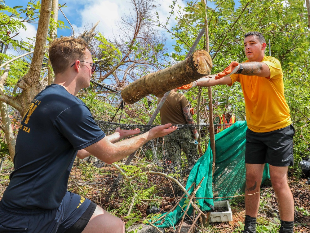 USS Shiloh Sailors Participate in Cleanup after Typhoon Mawar