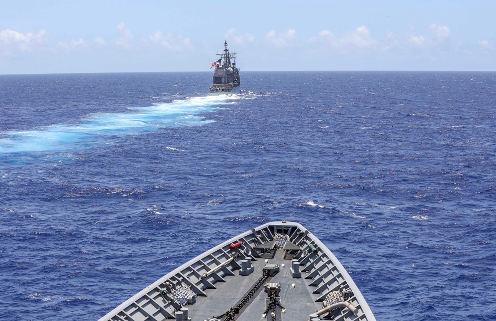 USS Shiloh Sails in Formation