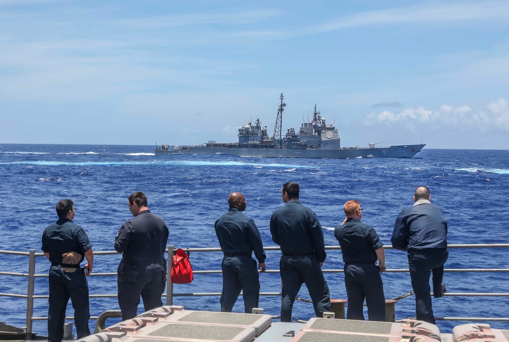 USS Shiloh Sails in Formation