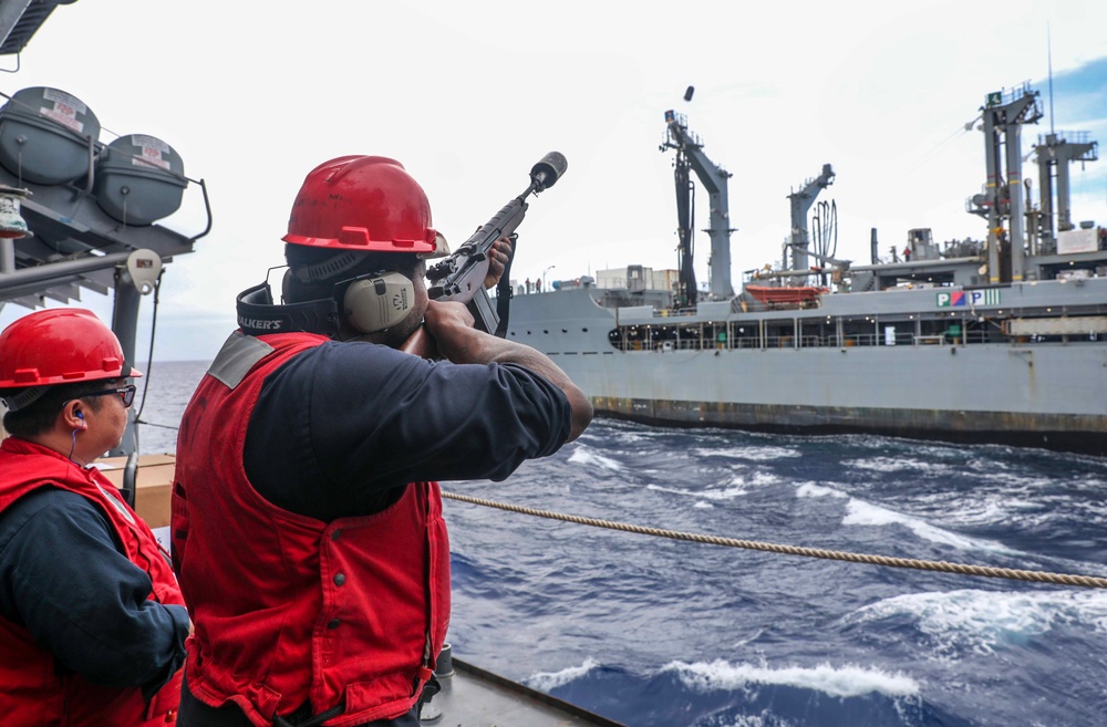 USS Shiloh Conducts Replenishment-At-Sea with USNS Yukon