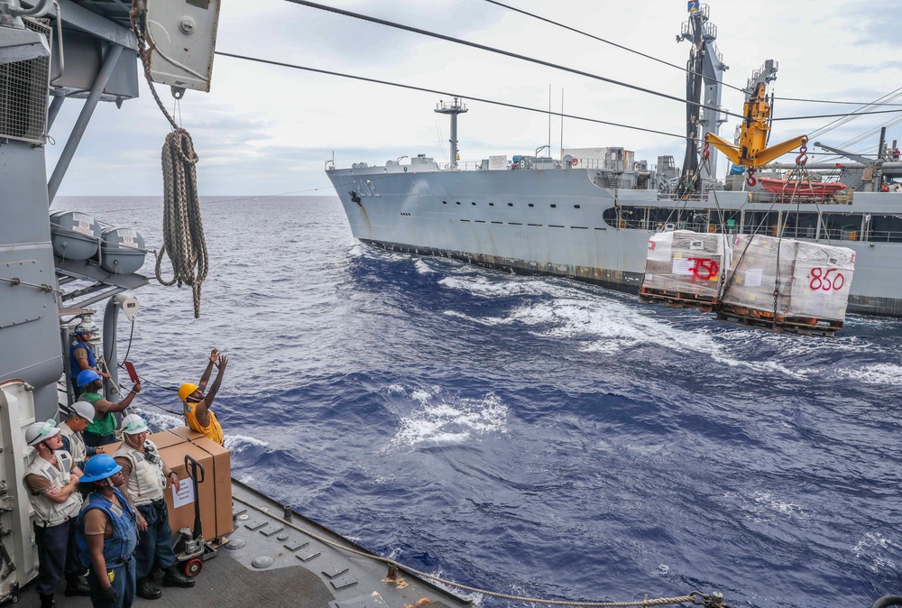 USS Shiloh Conducts Replenishment-At-Sea with USNS Yukon