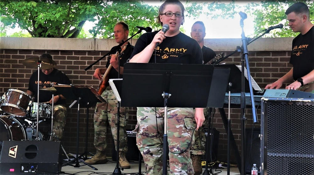 204th Army Band in action at Fort McCoy's 2023 Army Birthday Celebration