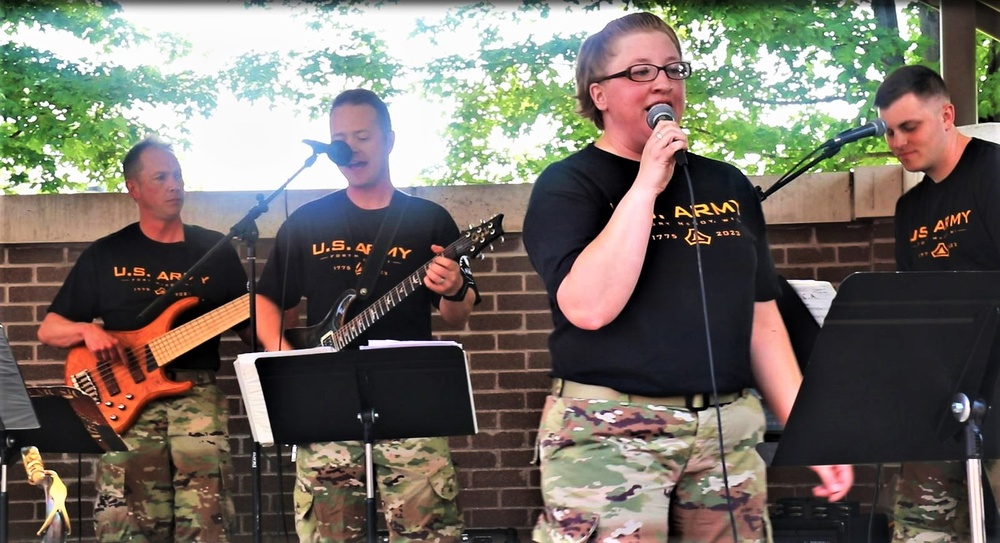 204th Army Band in action at Fort McCoy's 2023 Army Birthday Celebration