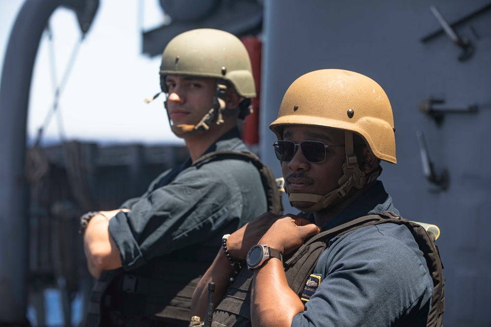 The Gerald R. Ford Carrier Strike Group Passes Through the Strait of Gibraltar