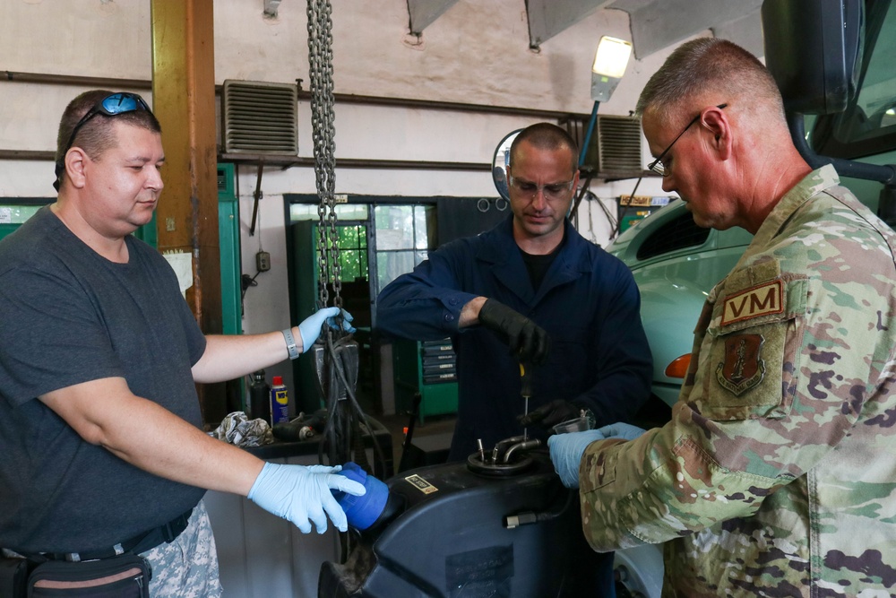 Tennessee Airmen and Bulgarian Air Force work together on airfield equipment