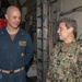 Carrier Strike Group 12 Commander Erik Eslich Visits USS Normandy