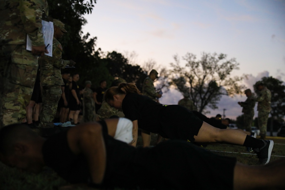 U.S. Army Soldiers of the 190th Engineer Battalion take the ACFT