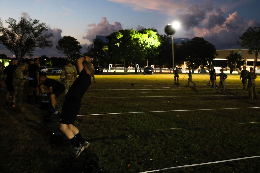 U.S. Army Soldiers of the 190th Engineer Battalion take the ACFT