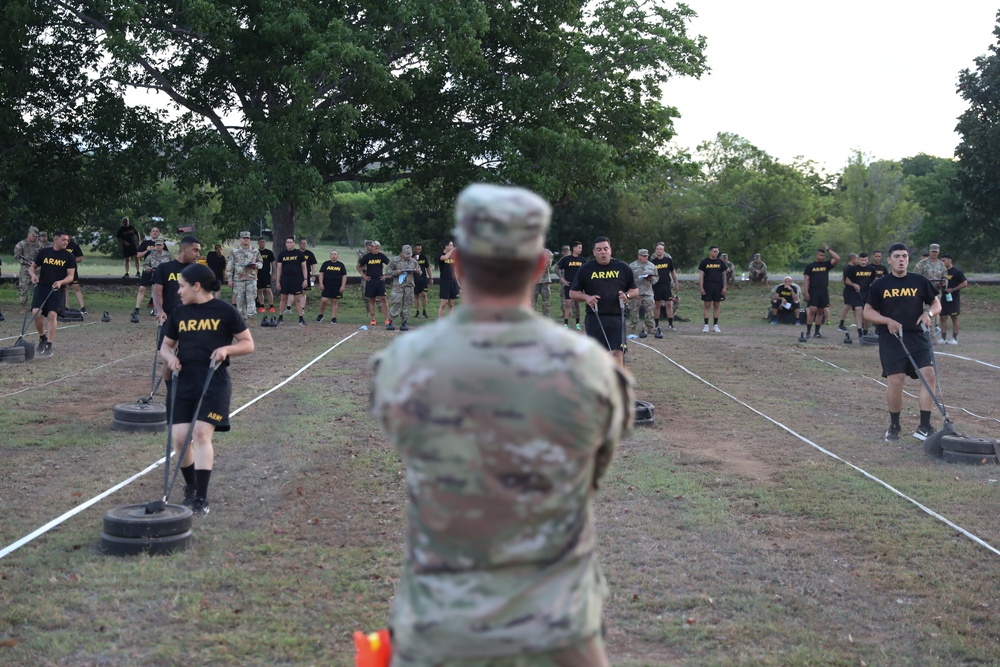 U.S. Army Soldiers of the 190th Engineer Battalion take the ACFT