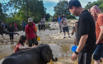 US Airmen visit Elephant Training Center in Indonesia