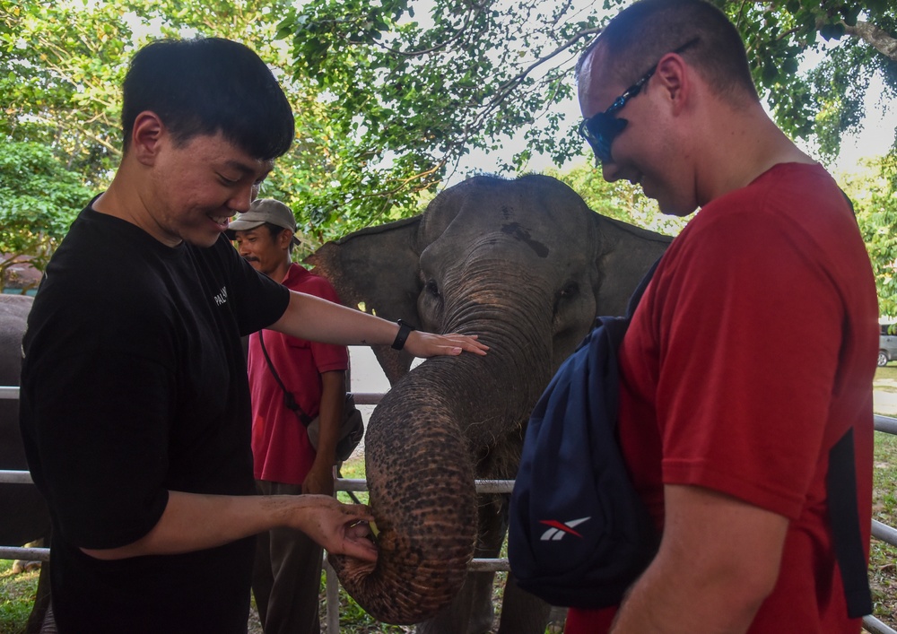 US Airmen visit Elephant Training Center in Indonesia