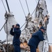 Coast Guard Academy Cadets stand watch on USCGC Eagle