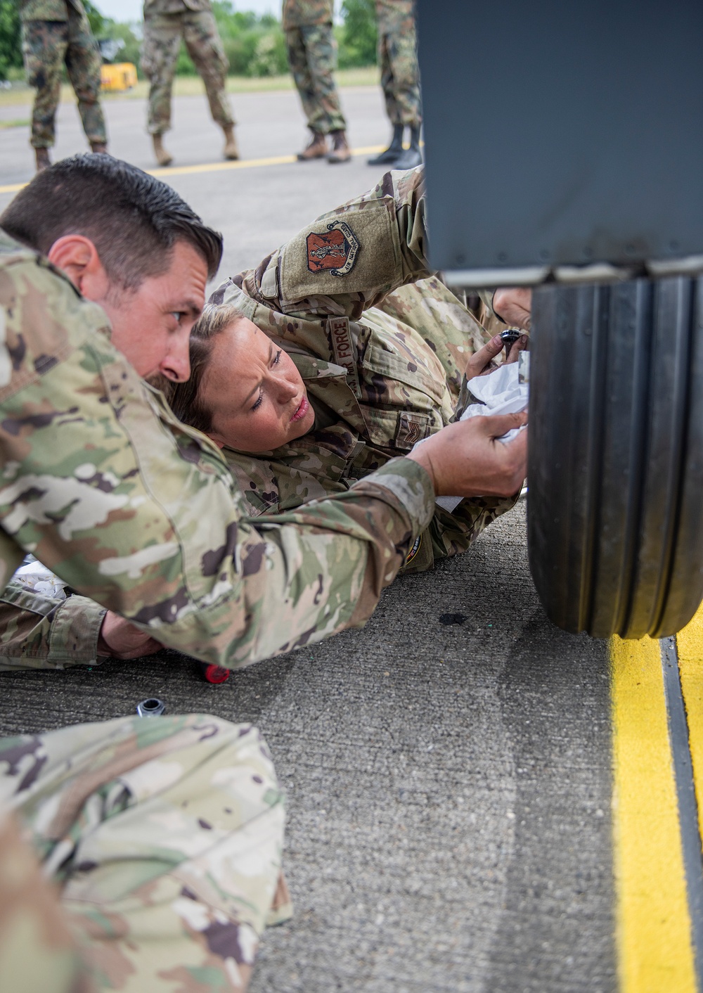 Maintainers at work at Air Defender 2023