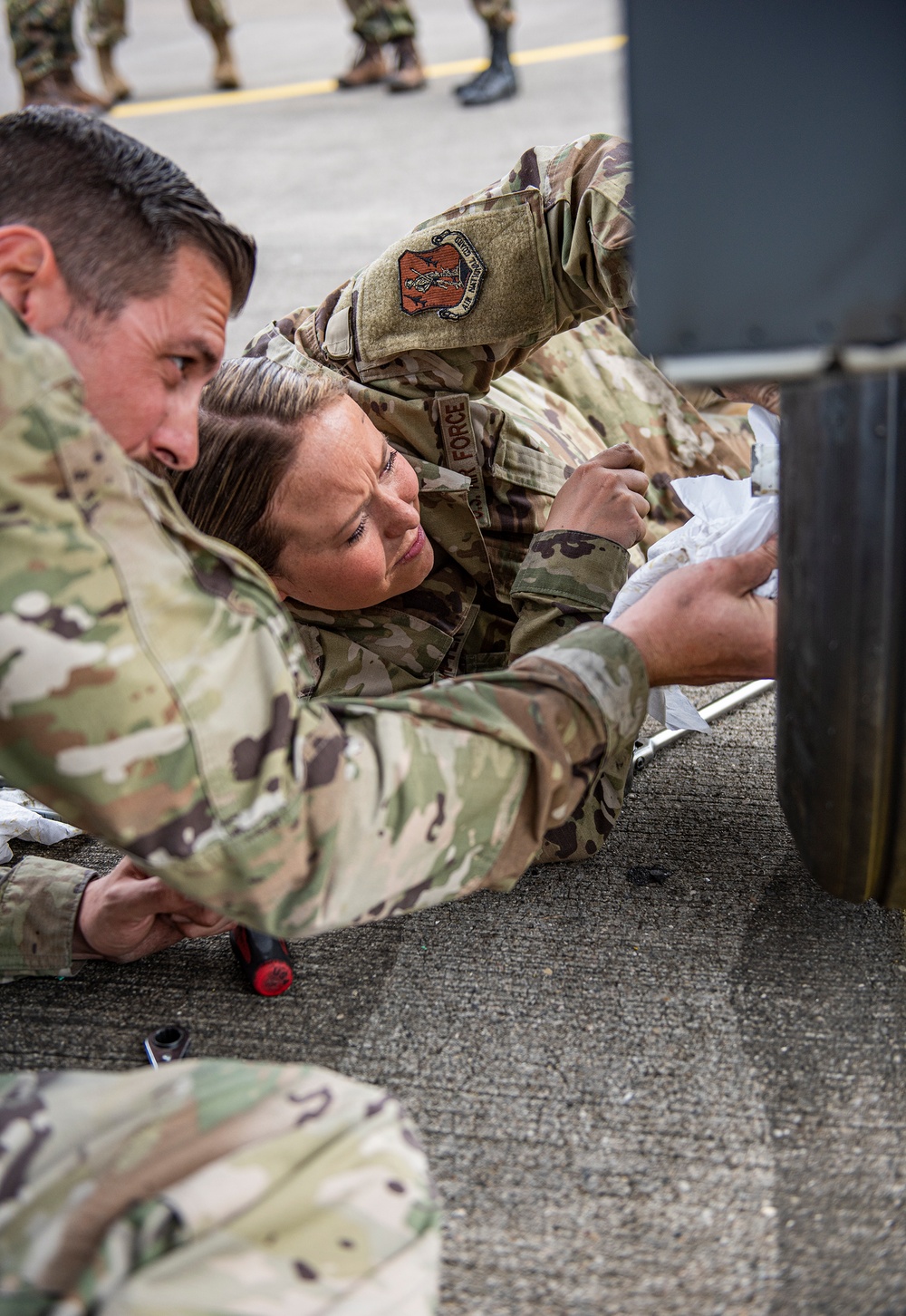 Maintainers at work at Air Defender 2023