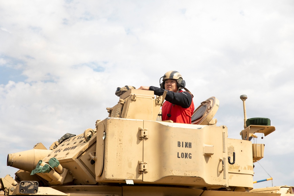 Players from the Atlanta Falcons visit Soldiers in Romania