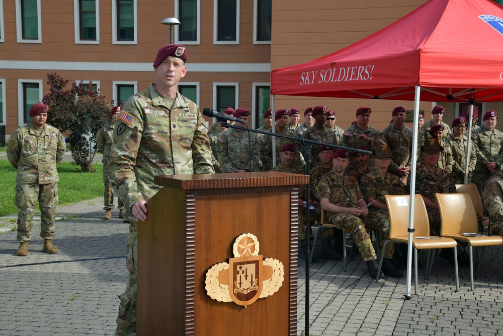 54th Brigade Engineer Battalion, 173rd Airborne Brigade Change of Command Ceremony, 21 June, 2023