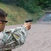 Air Force Reserve Maj. Sterling Broadhead fires his Glock 17 pistol