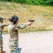 Army Reserve Sgt. Christine Won and Army Reserve 1st Lt. Jessica Romero fire Glocks