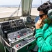 USS Robert Smalls (CG 62) Sailor Traverses in the Helo Control Tower During Flight Quarters