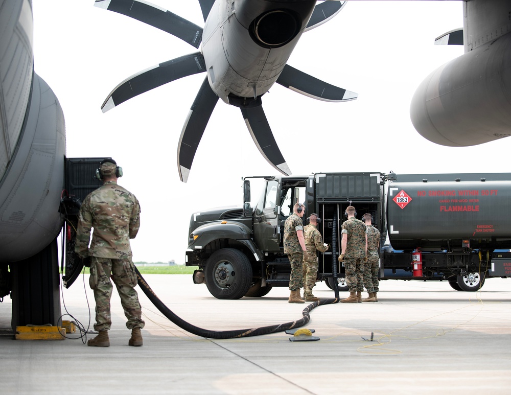 Marines Refuel a C-130 Hercules