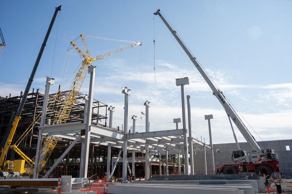 Construction continues on the site of the Louisville VA Medical Center June 14