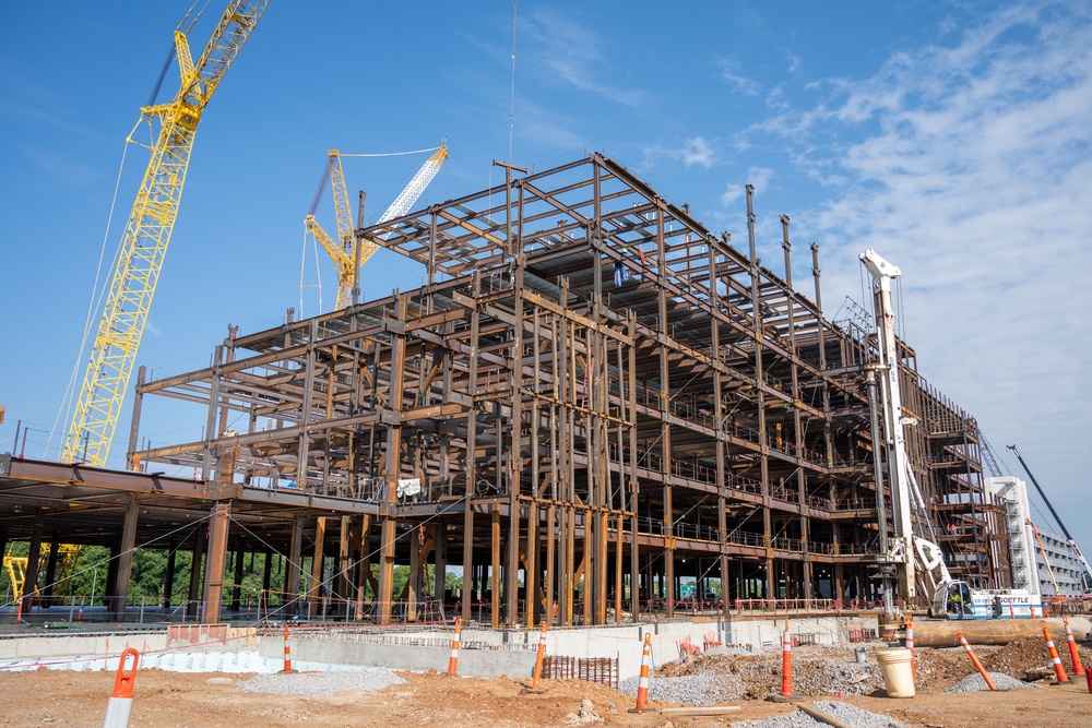 Construction continues on the site of the Louisville VA Medical Center June 14