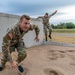 Army Reserve Sgt. Conner Williams practices an obstacle course
