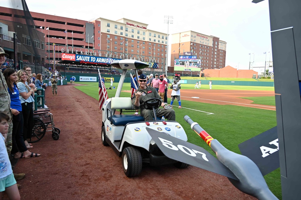 Team Tinker stars at OKC Dodgers Salute to Armed Forces game