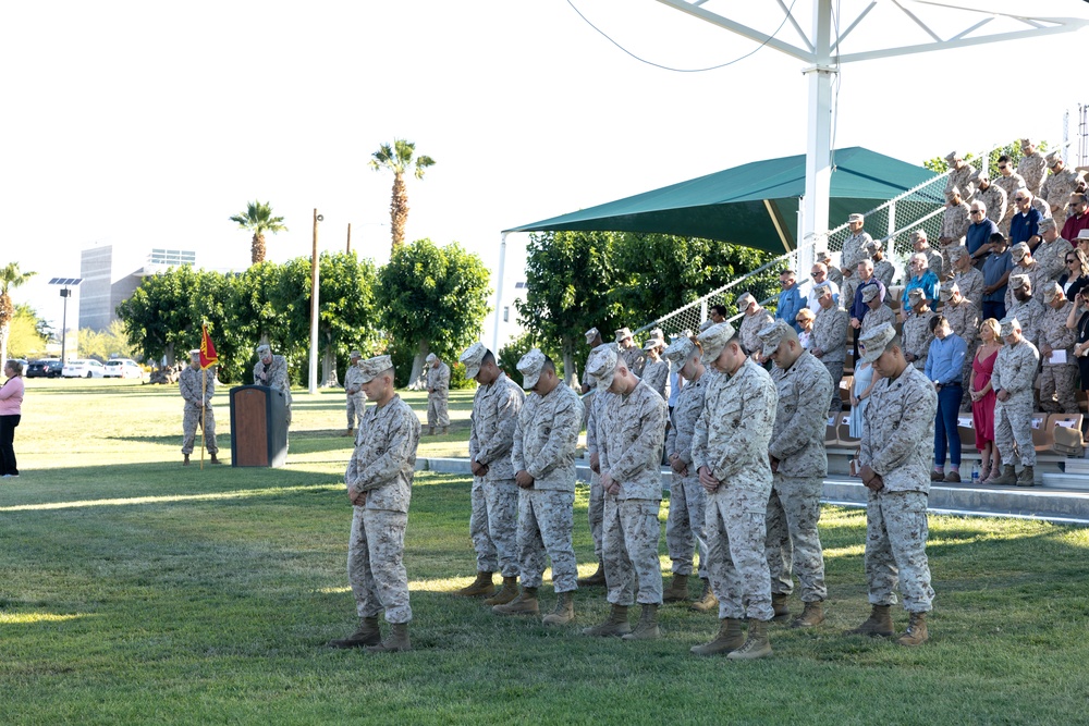 Colonel Broome relinquishes command of MCCES to Colonel Phillips