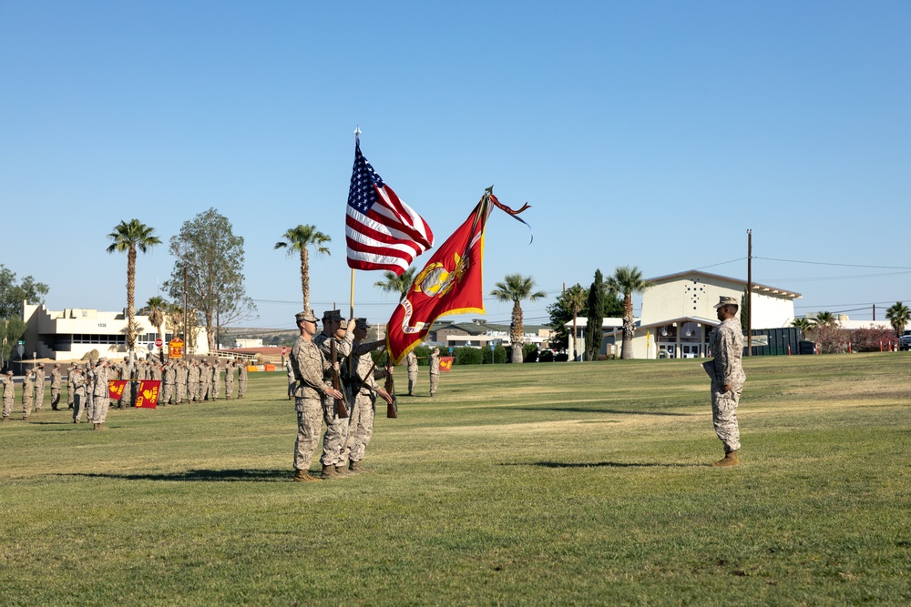 Colonel Broome relinquishes command of MCCES to Colonel Phillips