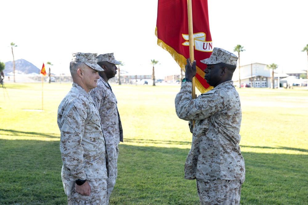 Colonel Broome relinquishes command of MCCES to Colonel Phillips