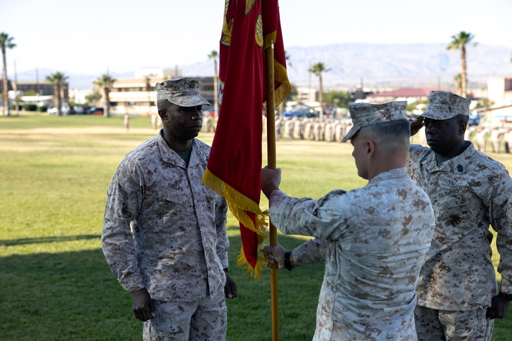 Colonel Broome relinquishes command of MCCES to Colonel Phillips