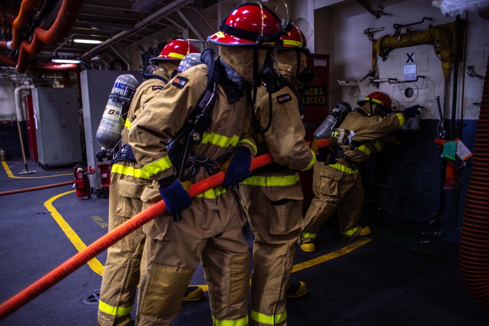 USS Tripoli Passes Major Fire Drill