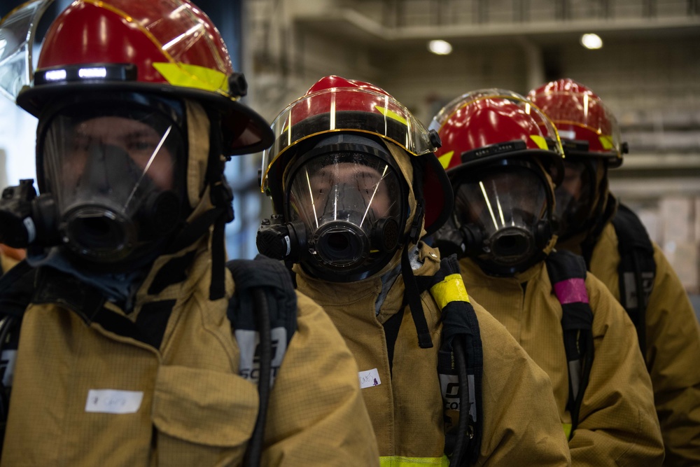 USS Tripoli Passes Major Fire Drill