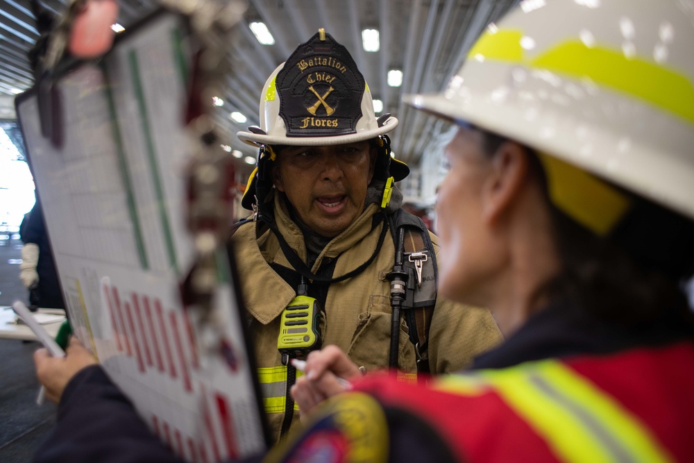 USS Tripoli Passes Major Fire Drill