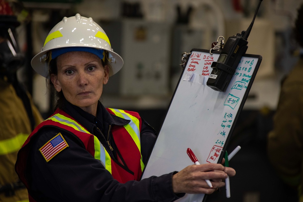 USS Tripoli Passes Major Fire Drill