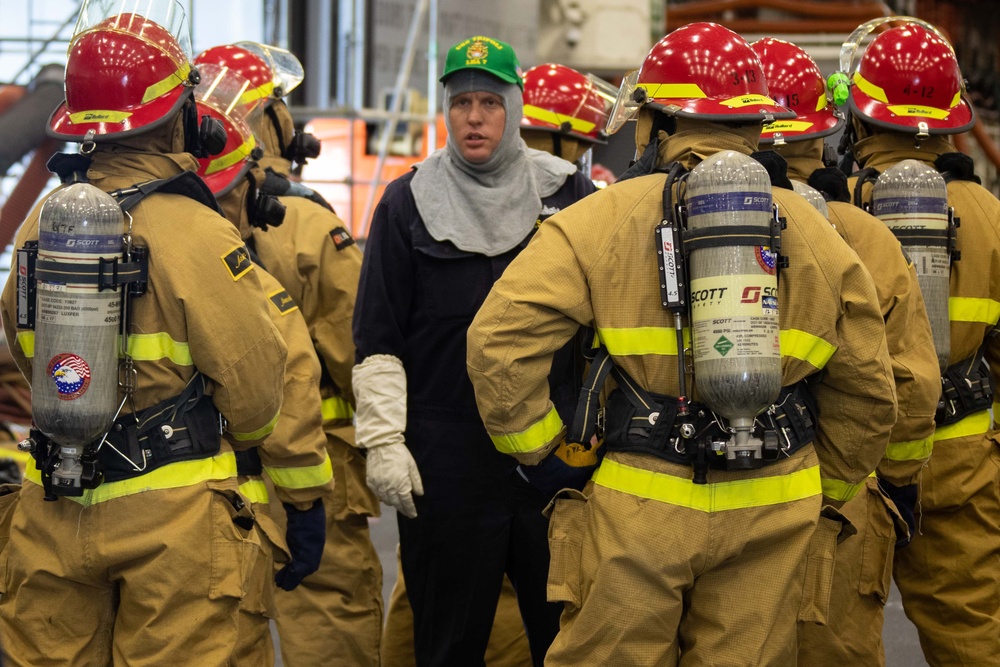 USS Tripoli Passes Major Fire Drill