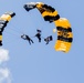 oldiers from the Golden Knights, the U.S. Army’s official parachuting team, performs an airborne demonstration for Soldiers with 10th Mountain Division and members of the surronding communities, during Mountainfest 2023.