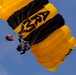 Soldiers from the Golden Knights, the U.S. Army’s official parachuting team, performs an airborne demonstration for Soldiers with 10th Mountain Division and members of the surronding communities, during Mountainfest 2023