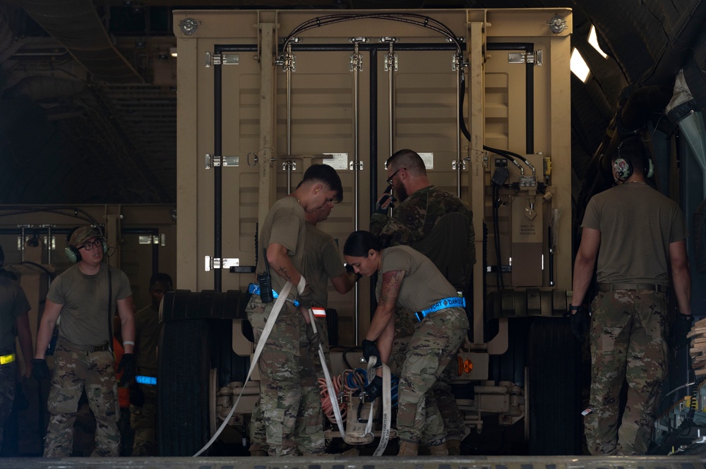 Airfield equipment arrives at Andersen AFB